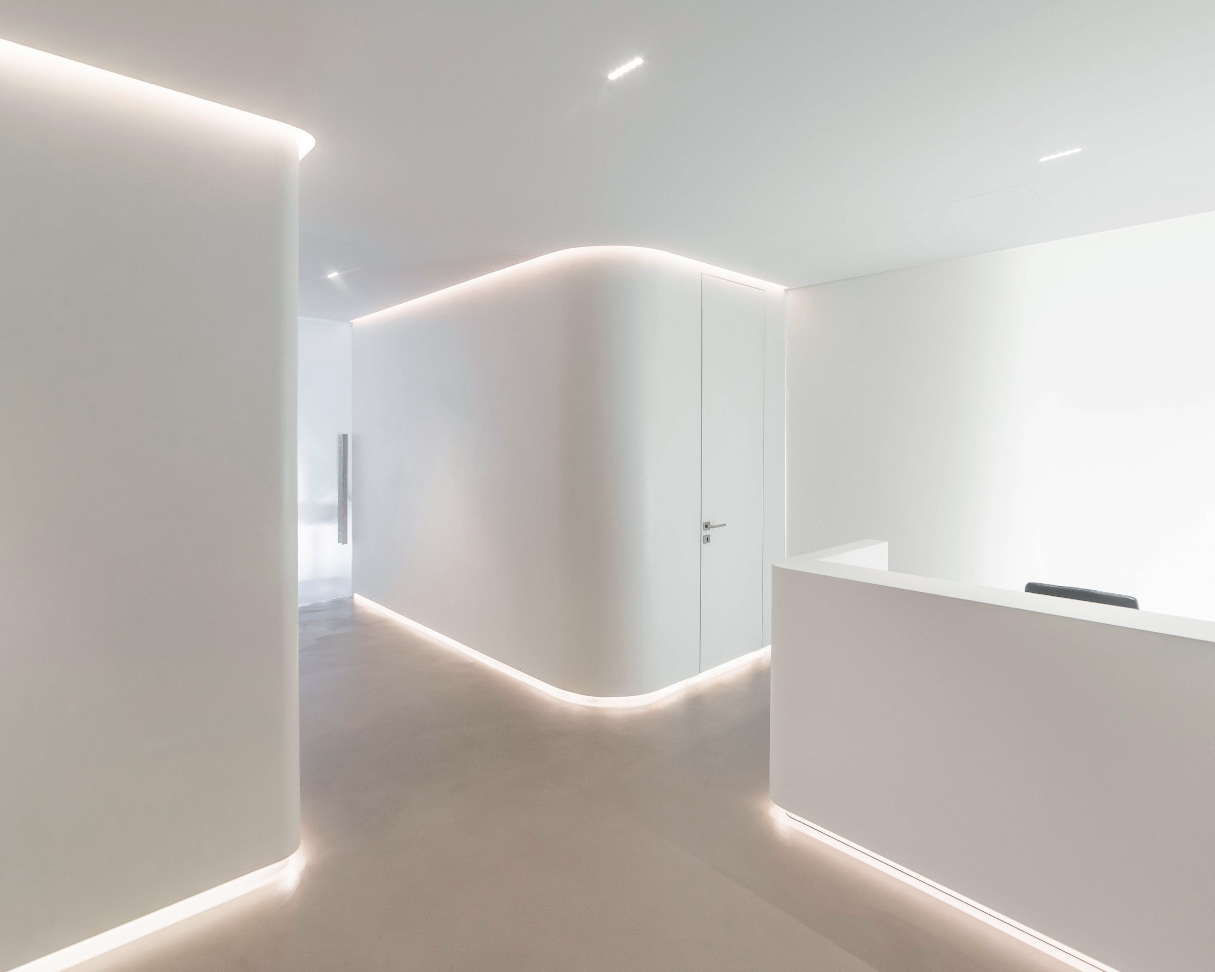 minimal contemporary reception waiting area medical practice