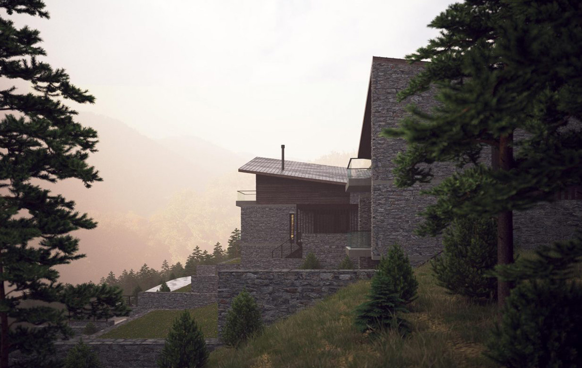 mountain villa landscape forest βίλα βουνό