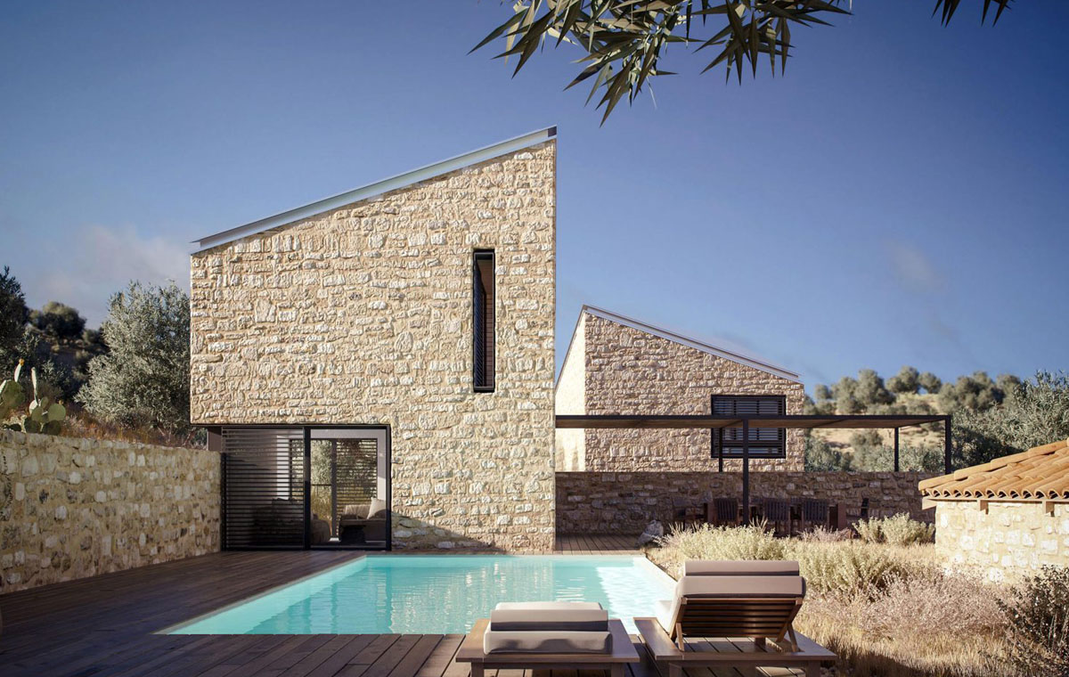 villa mountain stonehouse traditional modern βίλα αρχιτεκτονικό γραφείο