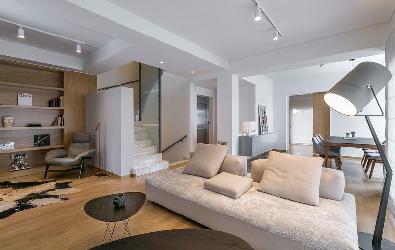interior of a residence with white and neutral tones