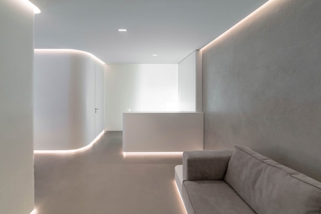 medical practice minimal contemporary design curves white